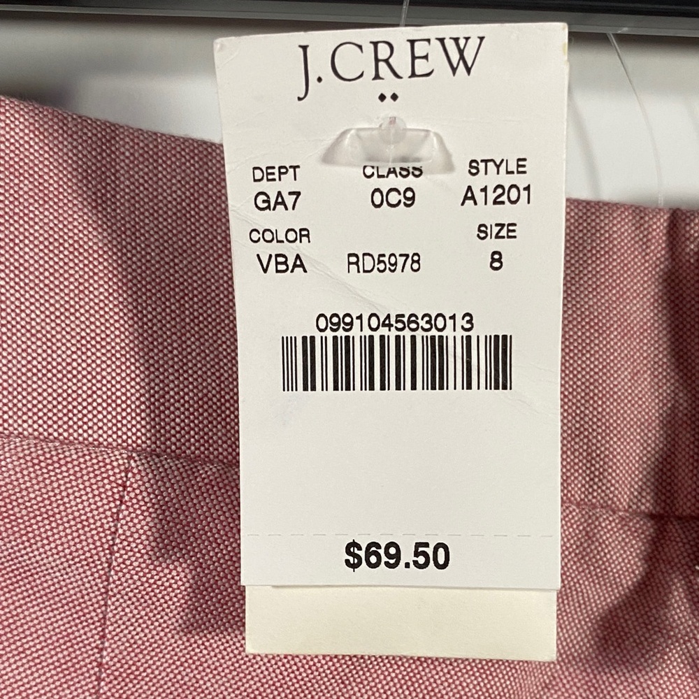 J. Crew NWT Pink Capris Skimmer Pant City Fit Size 8 - Picture 9 of 12